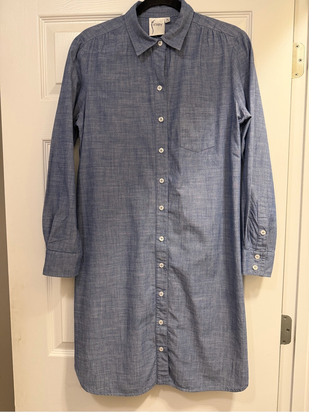 Finley Light Blue Chambray Top